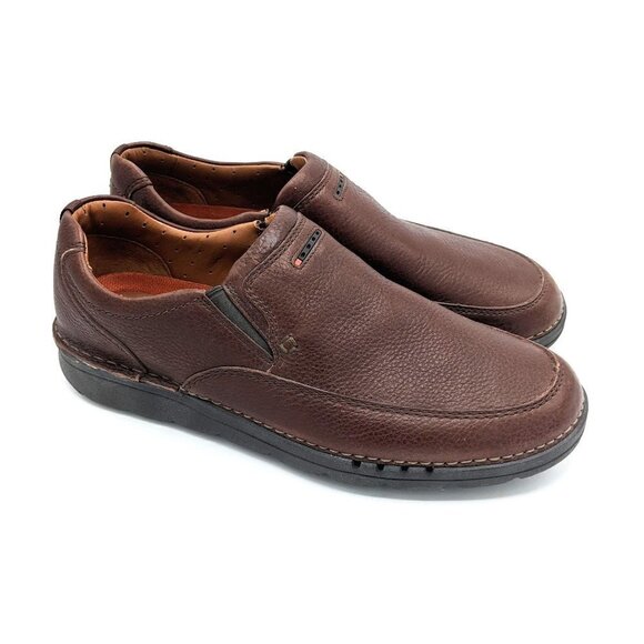 Clarks UNnature Easy Brown Leather Slip-On Shoe 12